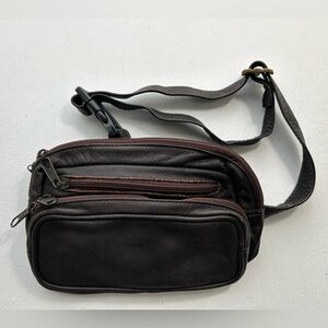 Vintage Fanny Pack Genuine Leather Brown Butt Bag Travel Made in South America